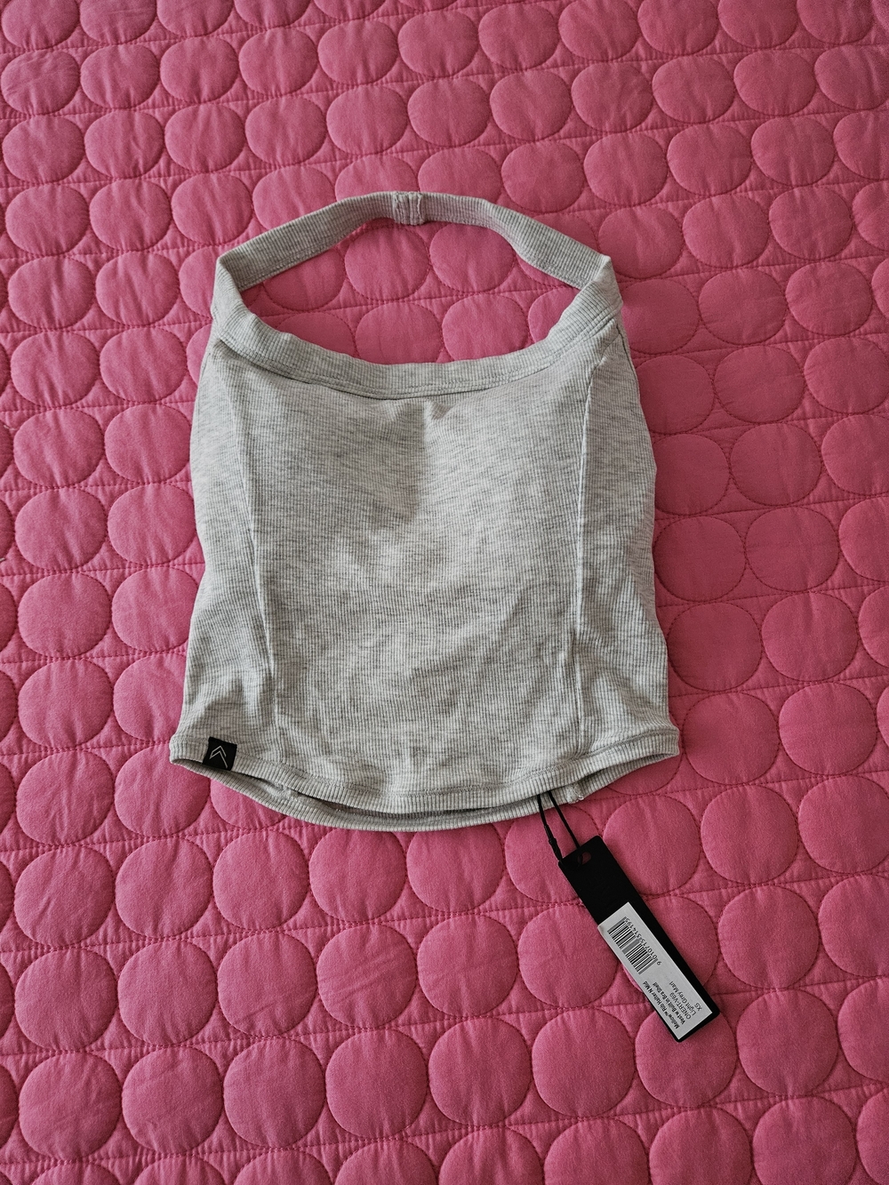 BNWT Oner Active Mellow Ribbed Halter Mid Bra Light Grey Size XS